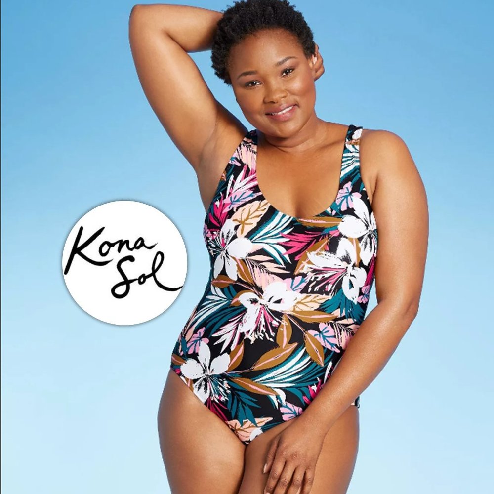 KONA SOL Twist-Back Medium Coverage One Piece Swimsuit  NEW WITH TAG!
